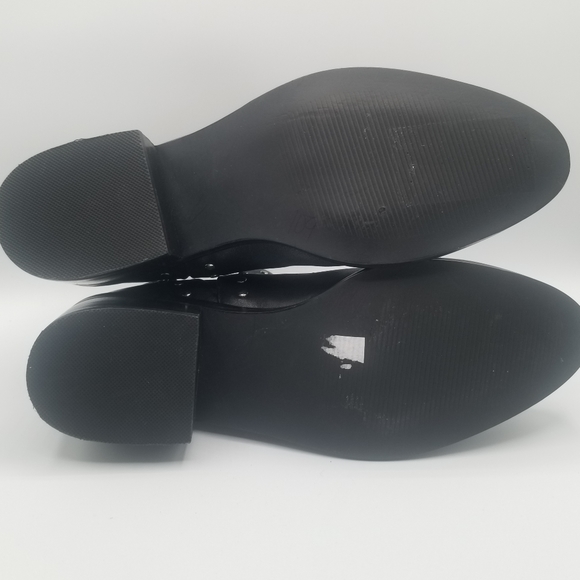 STEVE MADDEN CADE Black Leather Studded Pull On Bootie - Picture 7 of 10